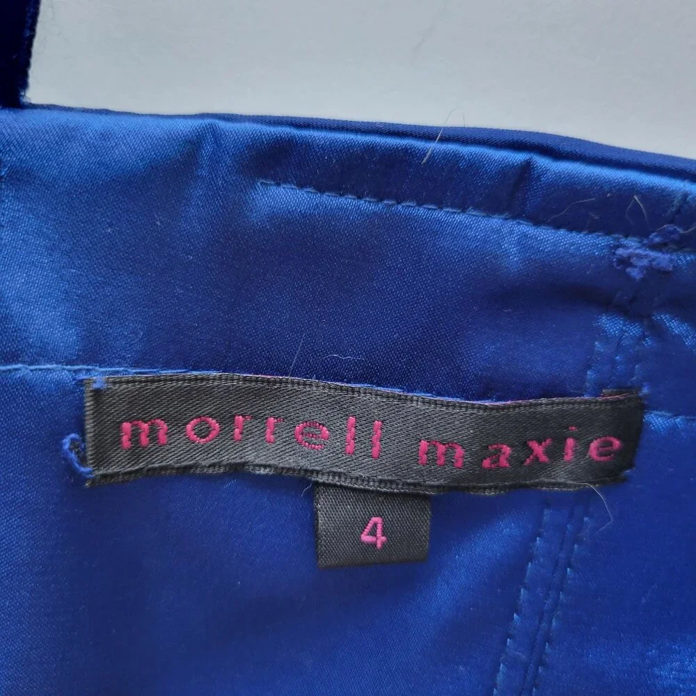 Morrell Maxie Mini Strapless Ruched Cocktail Dress Sapphire Blue Size 4 -
